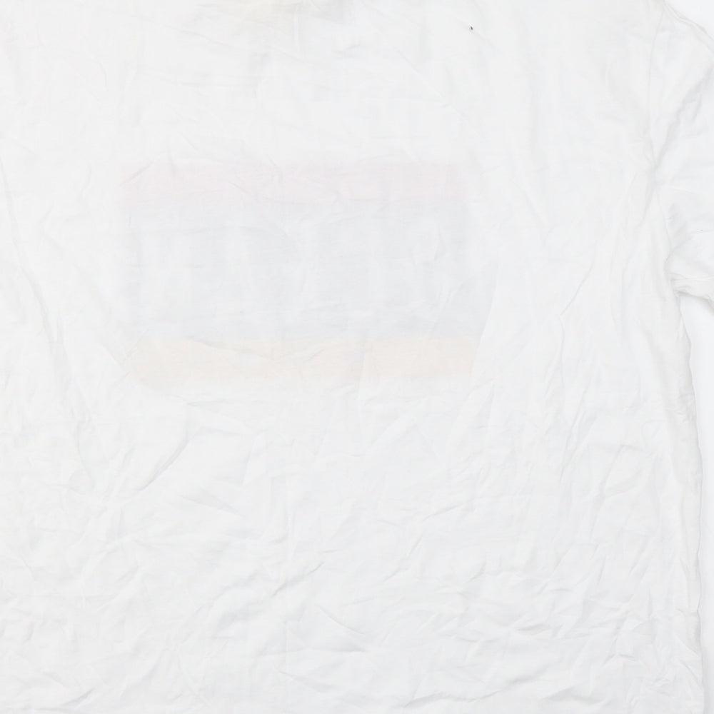 H&M Mens White Geometric T-Shirt Size M
