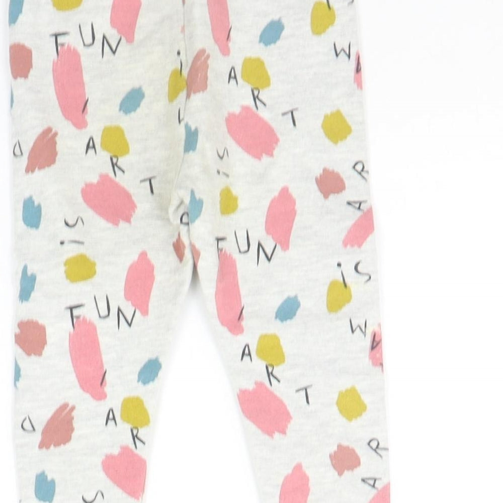 Zara Baby Grey Geometric Jogger Trousers Size 12 Months