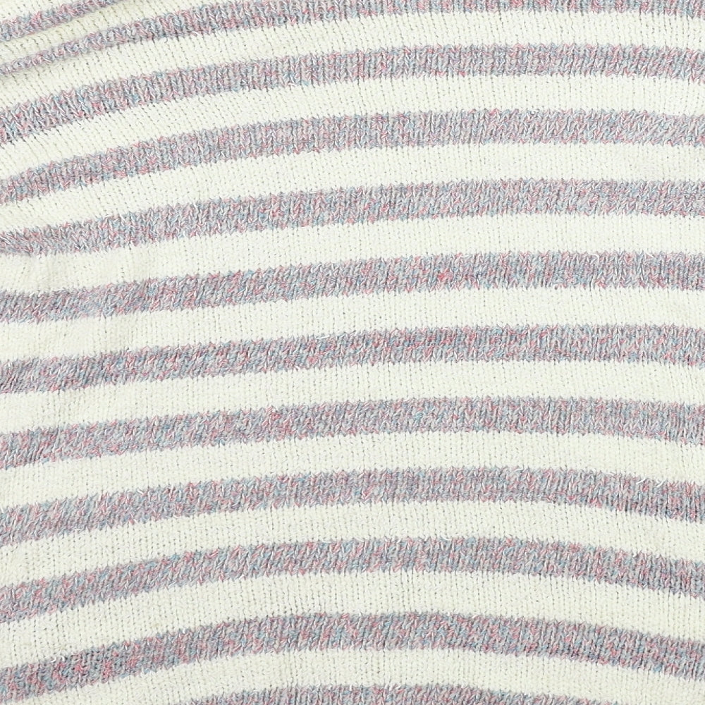 Marks and Spencer Womens Beige Striped Pullover Jumper Size 12