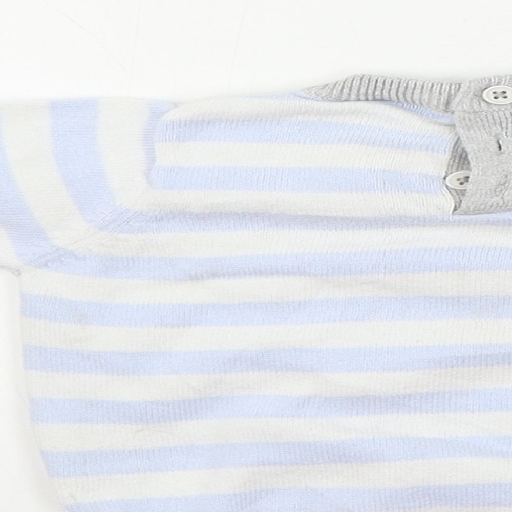 Rockabye-Baby Boys Blue Striped Pullover Jumper Size 6-9 Months