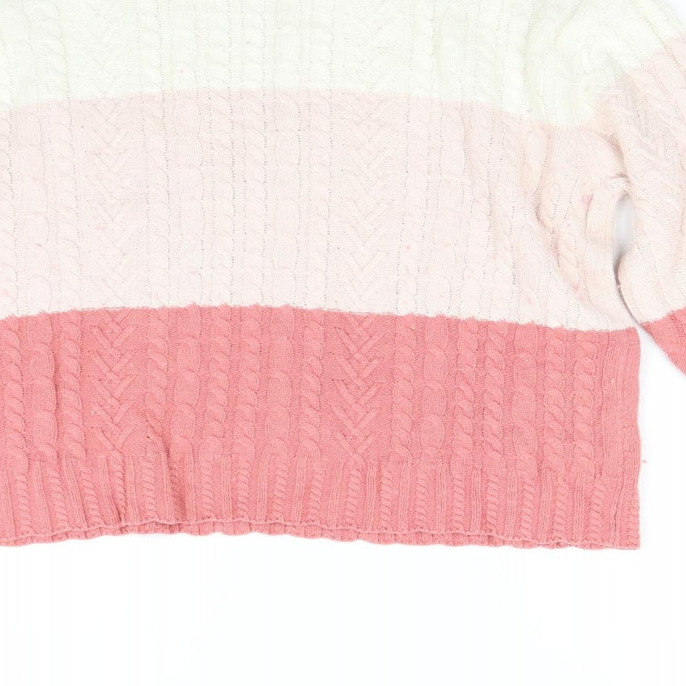 M&S Womens Multicoloured Knit Pullover Jumper Size M