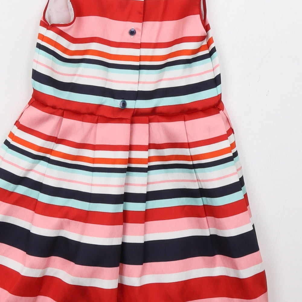 Debenhams Girls Red Striped A-Line Size 4-5 Years