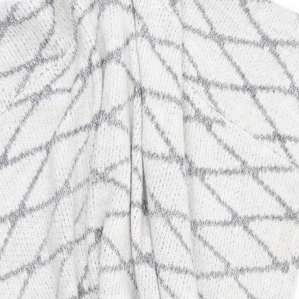 Sandwich Womens Ivory Argyle/Diamond Overcoat Poncho Size S - Grey on ivory