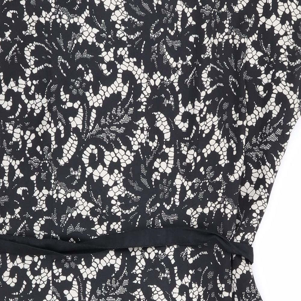 H&M Womens Black Floral Shift Size 12 - Lace like print