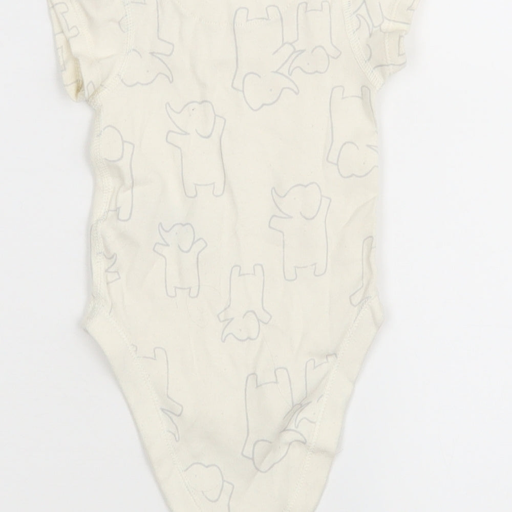 M&S Baby White Animal Print Leotard One-Piece Size 0-3 Months