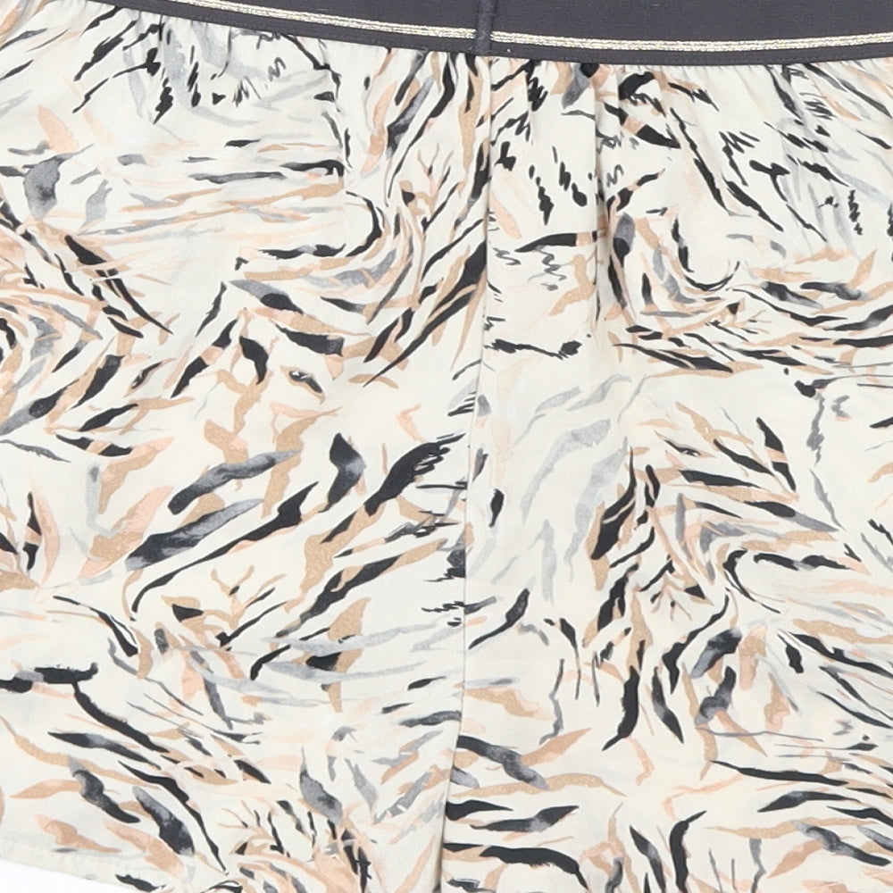 Primark Womens Beige Animal Print Hot Pants Shorts Size 6