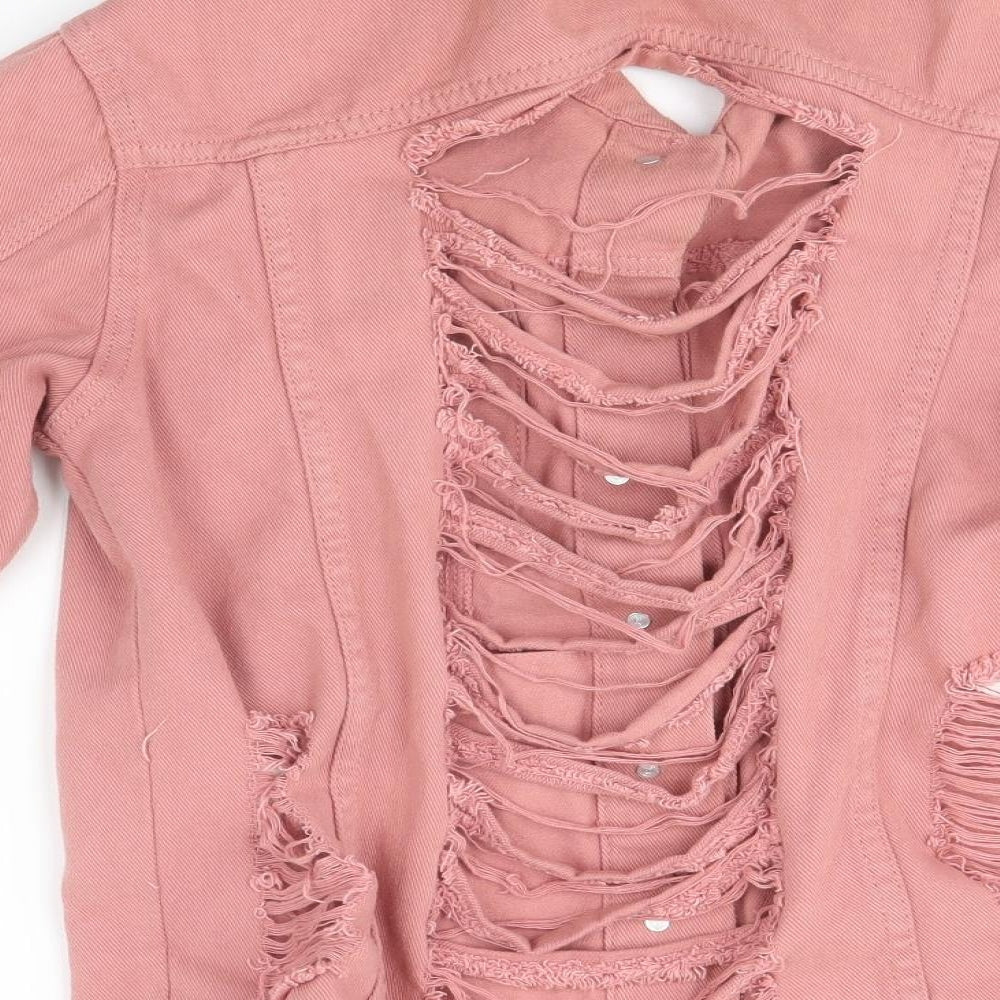 boohoo blue Womens Pink Jacket Size 8 - distressed