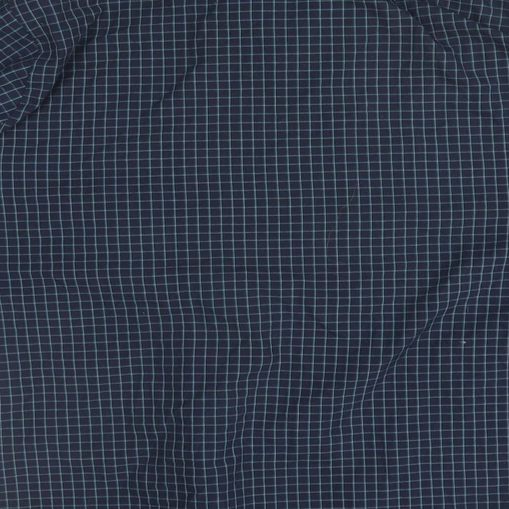 M&S Mens Blue Plaid Button-Up Size M