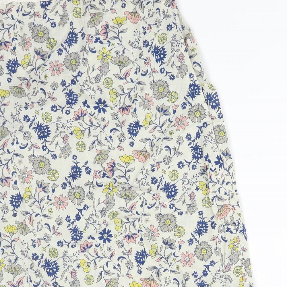 M&S Womens Multicoloured Floral Basic T-Shirt Size 10