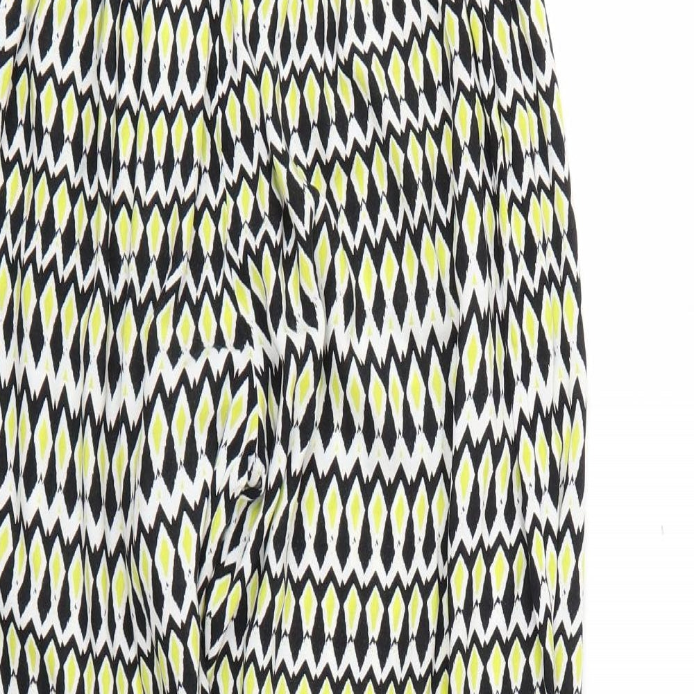 Marks and Spencer Womens Multicoloured Geometric Trousers Size S L25 in