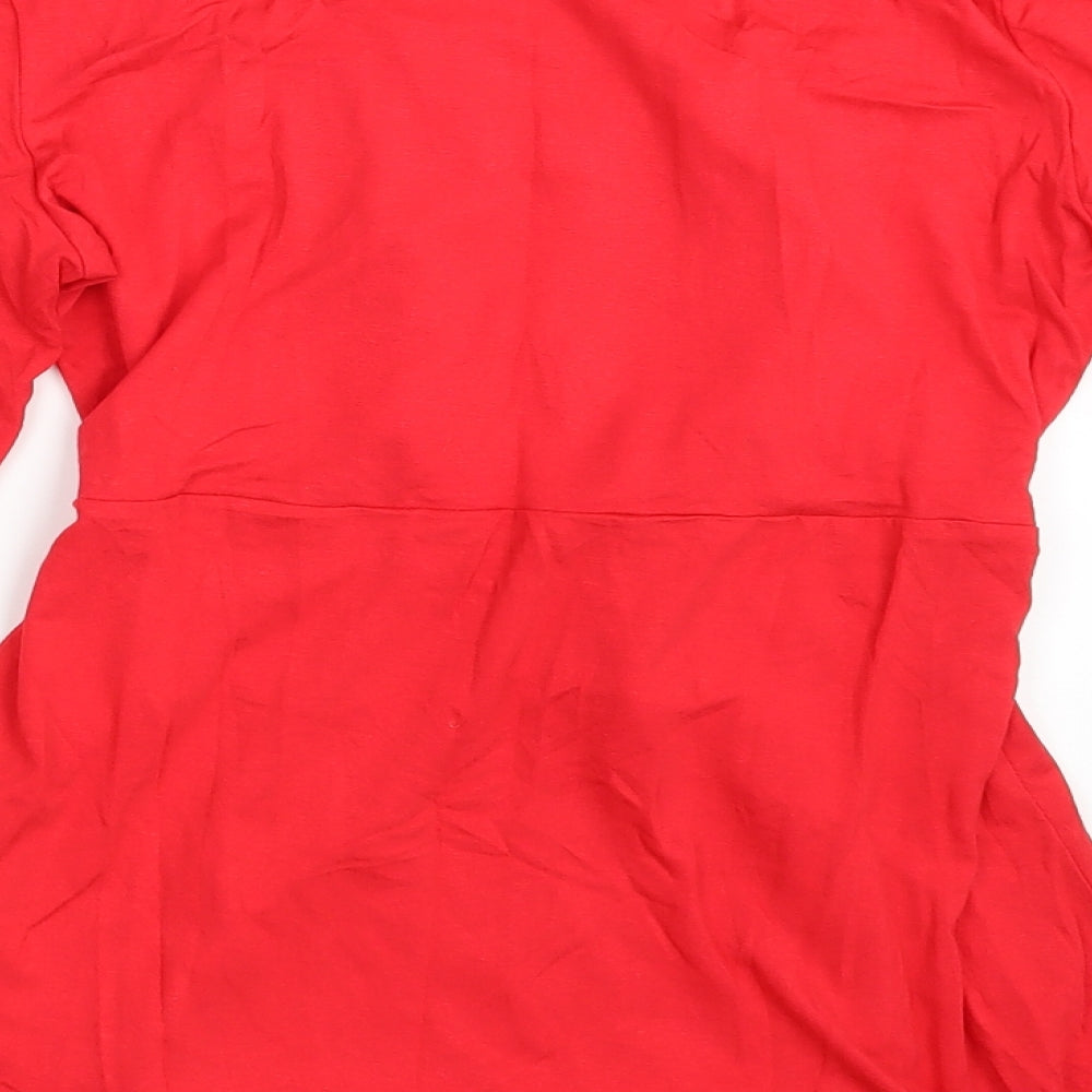 Wucaiyi Womens Red T-Shirt Dress Size M