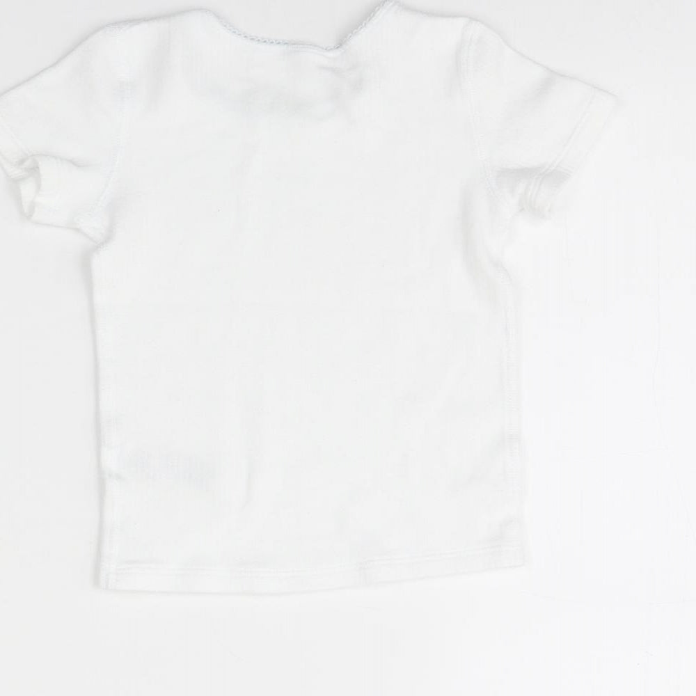 M&S Girls White Basic T-Shirt Size 3 Years