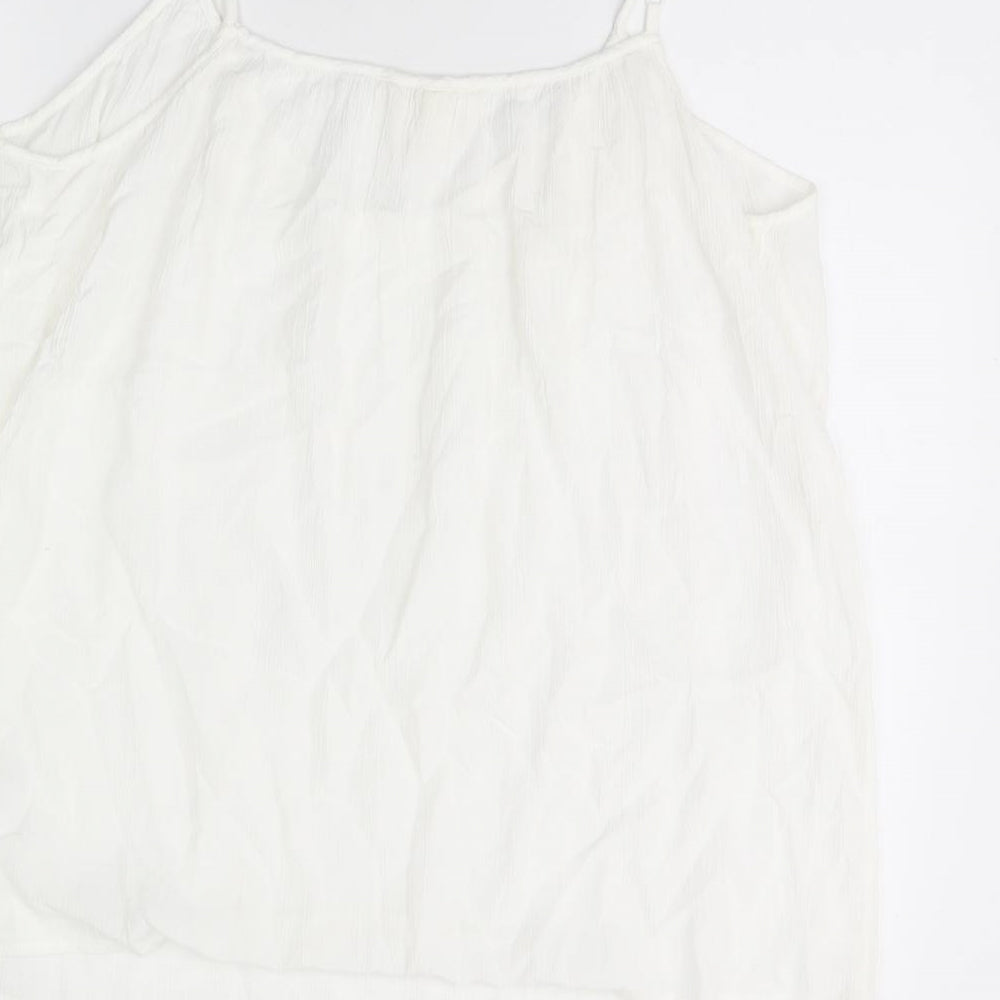 H&M Womens White Basic Tank Size L