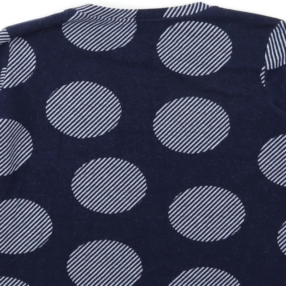 Marks and Spencer Womens Blue Polka Dot Knit Pullover Jumper Size 14