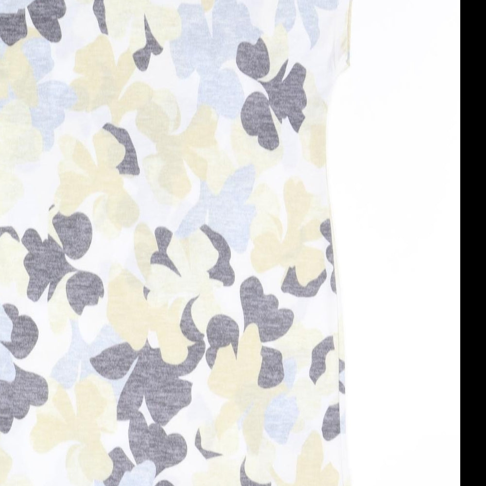 Marks and Spencer Womens White Floral A-Line Size 8