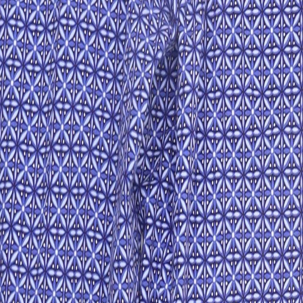 M&Co Womens Blue Geometric Trousers Size 12 L25 in