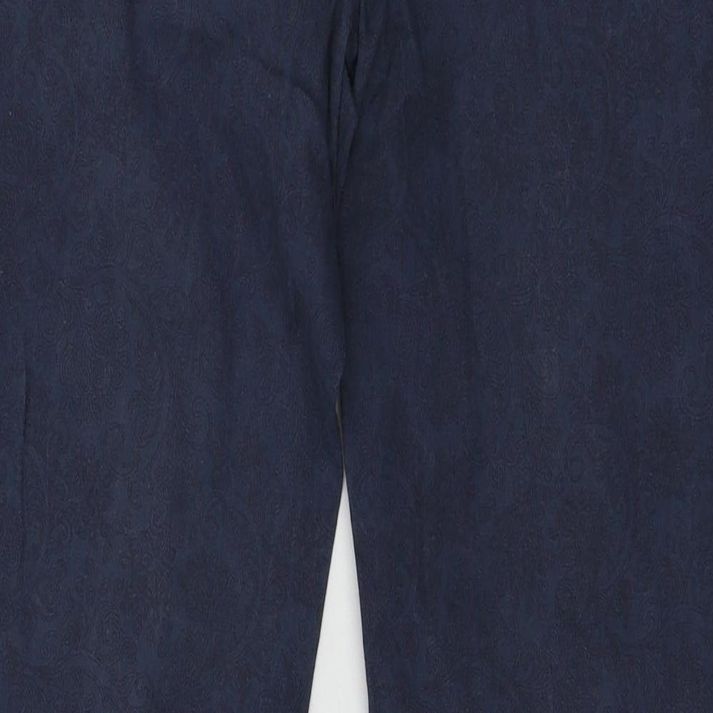 Preworn Womens Blue Geometric Chino Trousers Size 32 in L29 in