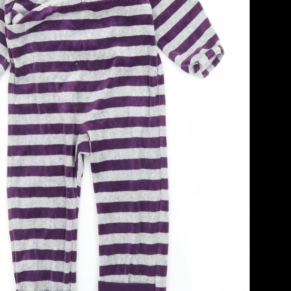 Vertbaudet Girls Purple Spotted Capri One Piece Size 3-4 Years