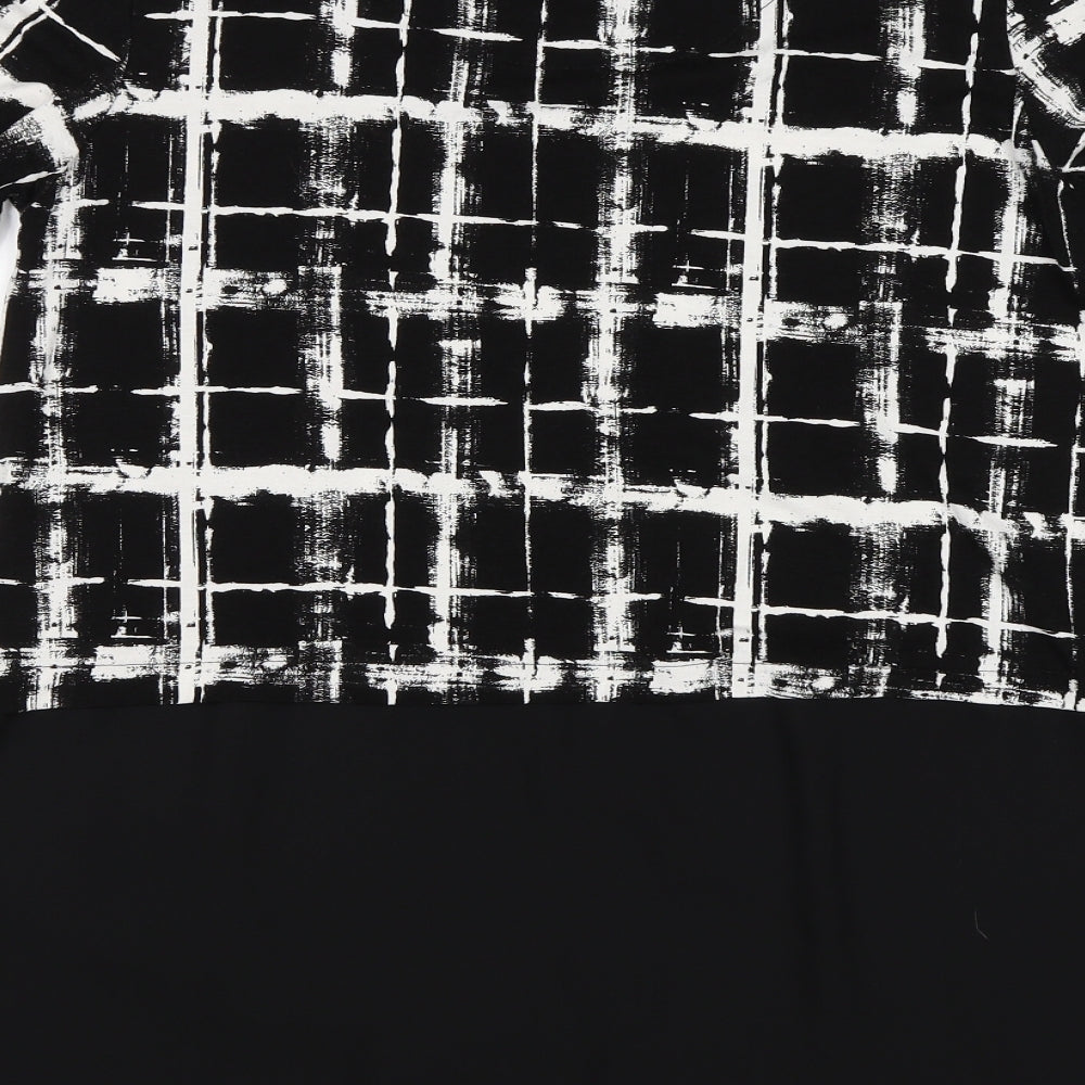TU Womens Black Check Basic Blouse Size 12