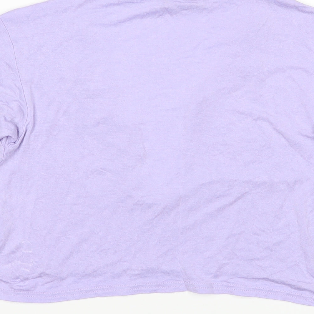 PRETTYLITTLETHING Womens Purple Cropped T-Shirt Size 8