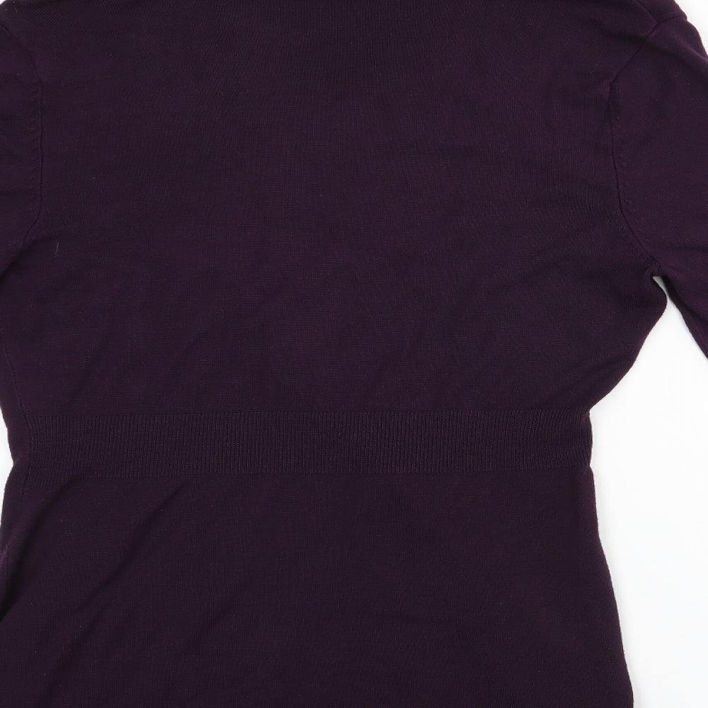 M&Co Womens Purple Cardigan Jumper Size M