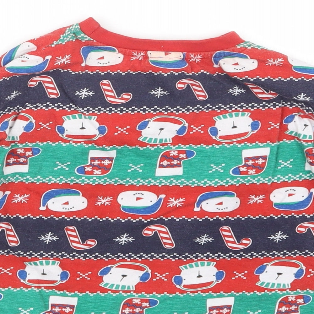 B&M Boys Red Geometric Pyjama Top Size 3-4 Years - Christmas