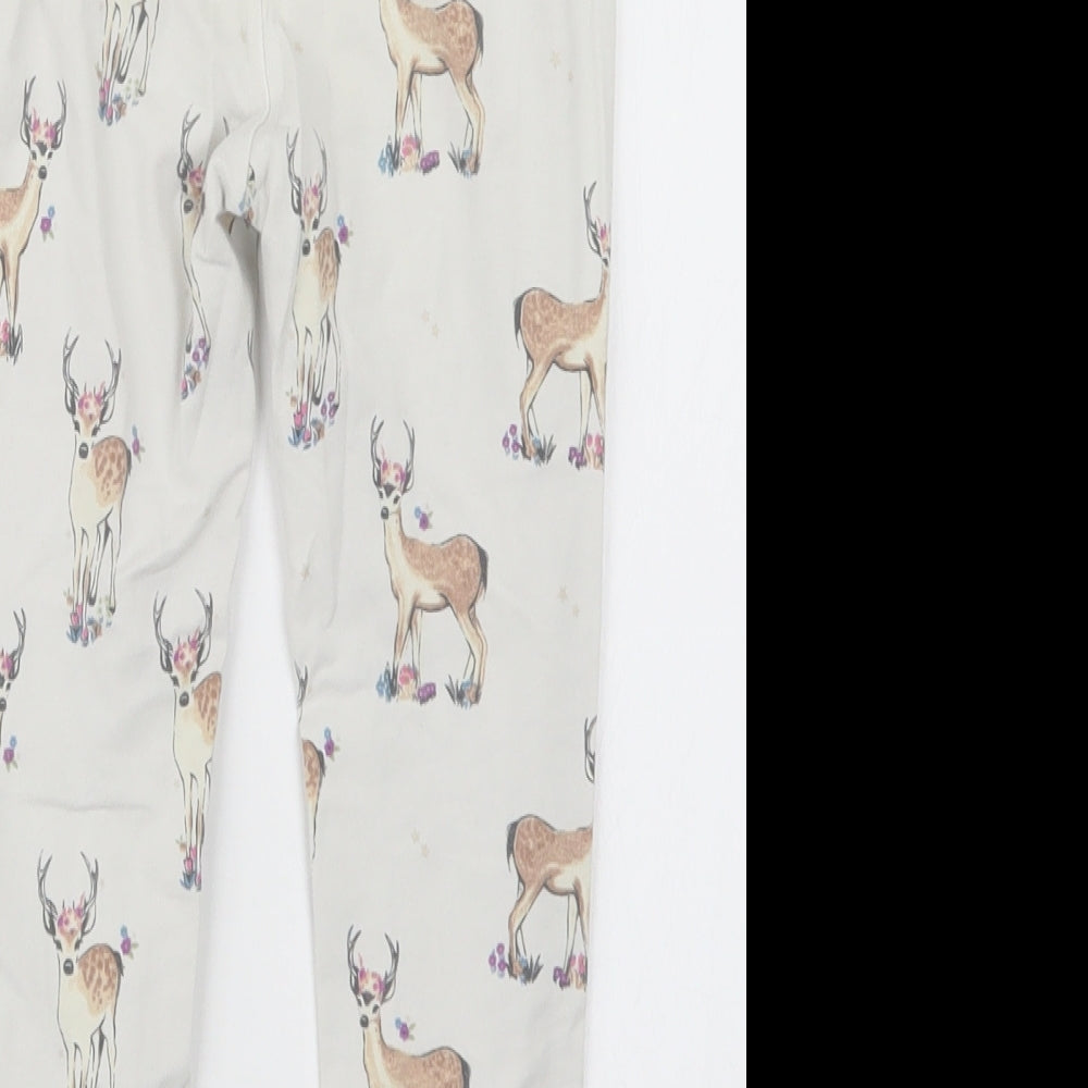 Marks and Spencer Girls White Geometric Capri Pyjama Set Size 4-5 Years
