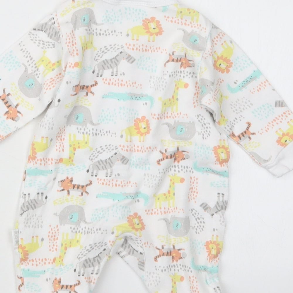 Watch Me Grow Baby White Geometric Babydoll One Piece Size 0-3 Months