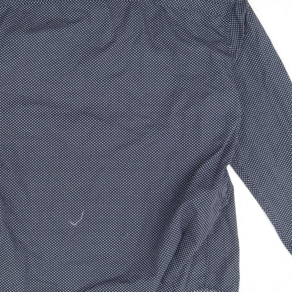 F&F Mens Blue Geometric Dress Shirt Size M