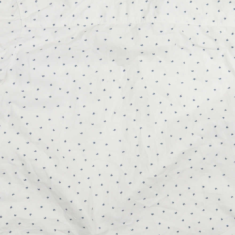 Native Youth Mens White Geometric Button-Up Size M