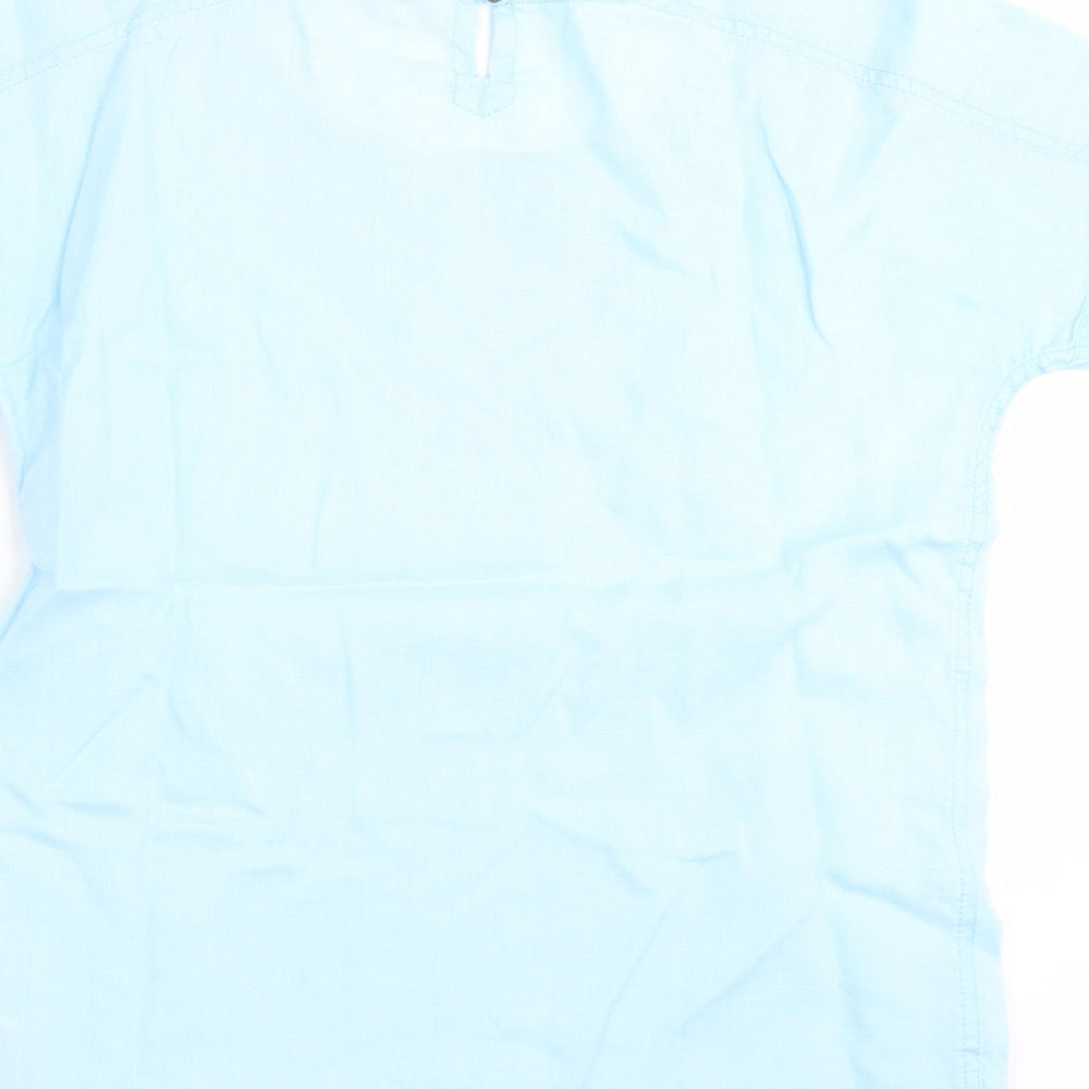 Marks and Spencer Womens Blue Basic Blouse Size 8 - Embroidered detail