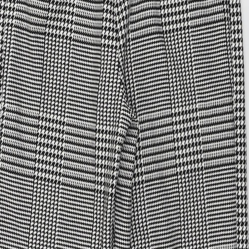 Marks and Spencer Womens White Check Trousers Size 8 L24 in