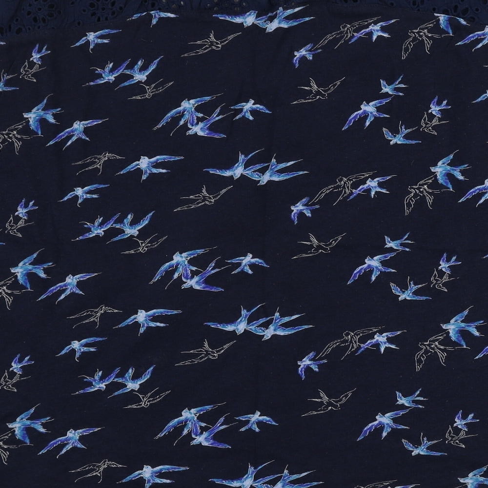 Principles Womens Blue Floral Basic T-Shirt Size 16