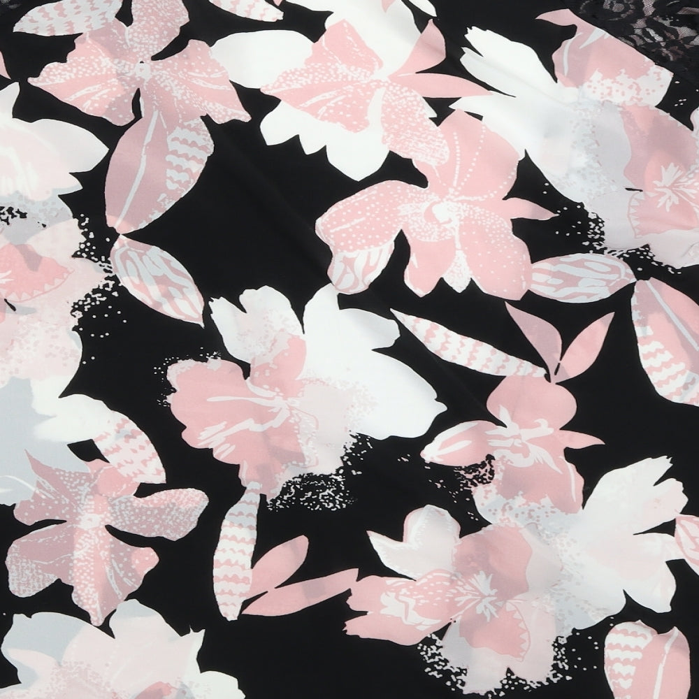 Papaya Womens Black Floral Cardigan Jumper Size 12