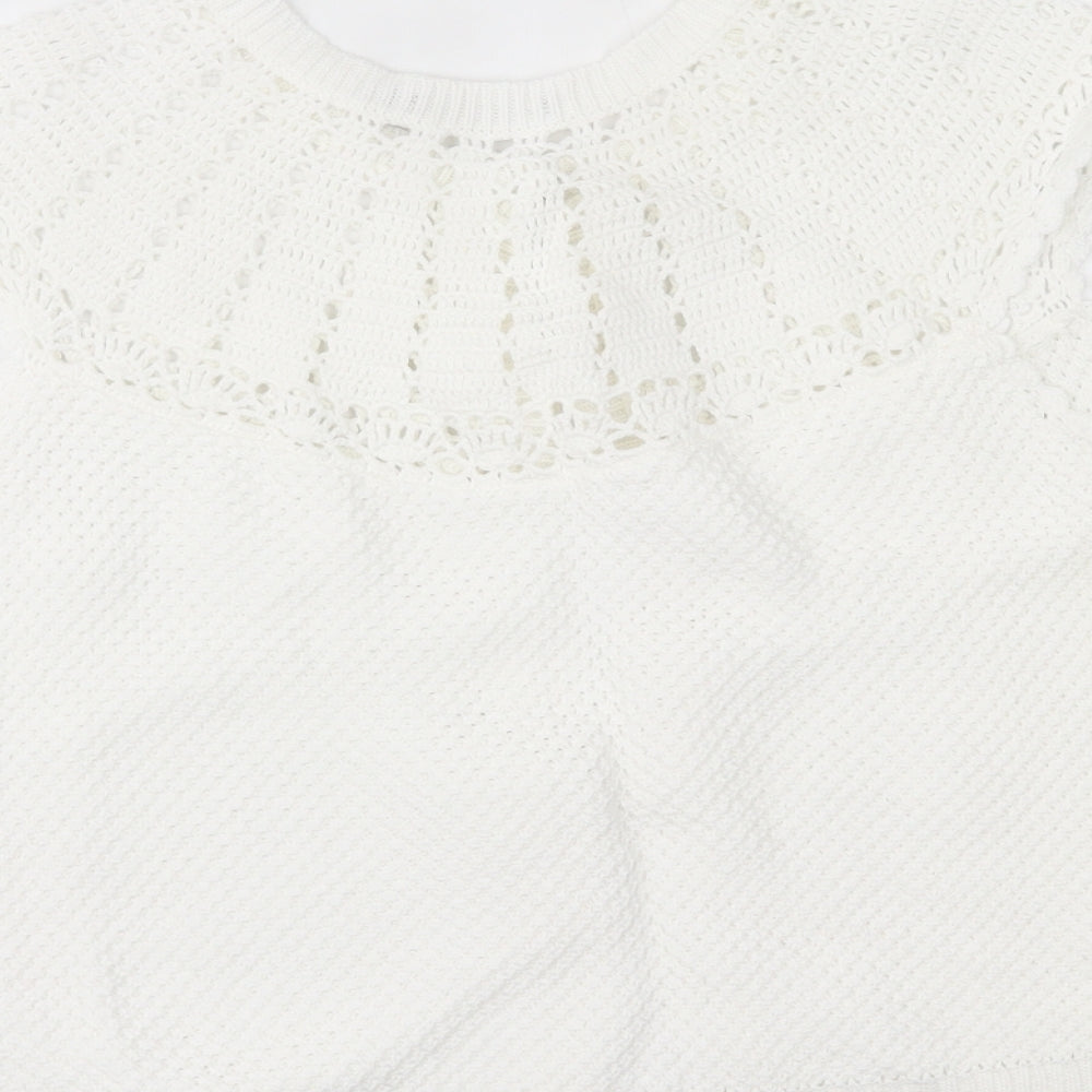 Primark Womens White Cardigan Jumper Size 14