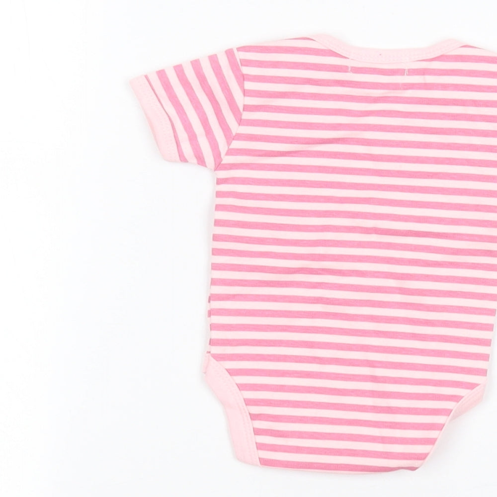 KRISS Baby Pink Striped Babygrow One-Piece Size 0-3 Months