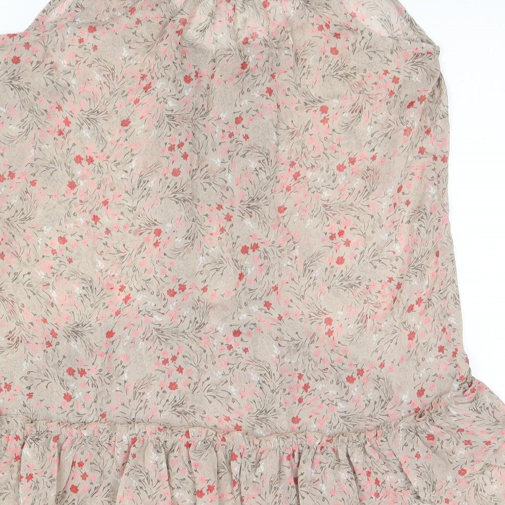 Atmosphere Womens Beige Floral Basic Blouse Size 14