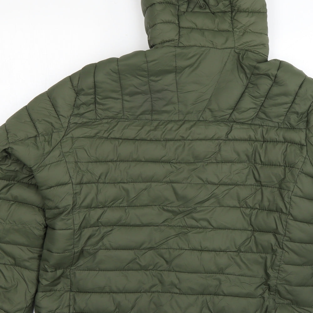 pull a bear Mens Green Rain Coat Coat Size L