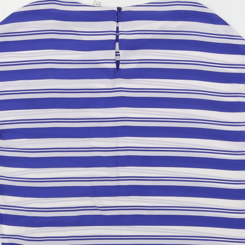 NEXT Womens Blue Striped Basic Blouse Size 8