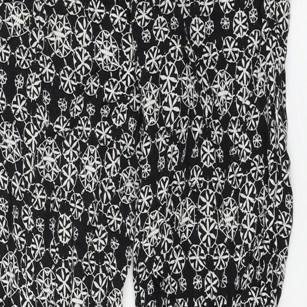 Atmosphere Womens Black Floral Cropped Trousers Size 8 L24 in
