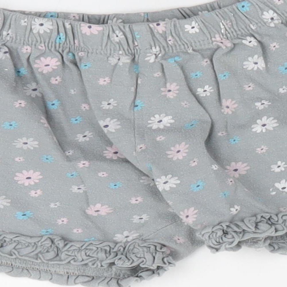 Disney Girls Grey Floral Hot Pants Shorts Size 3-4 Years