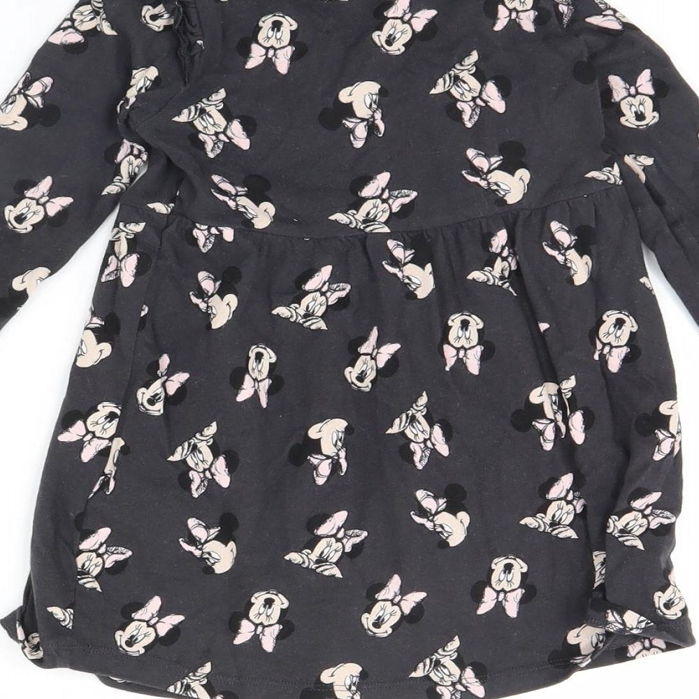M&S Girls Grey Spotted Fit & Flare Size 2 Years - Minnie mouse