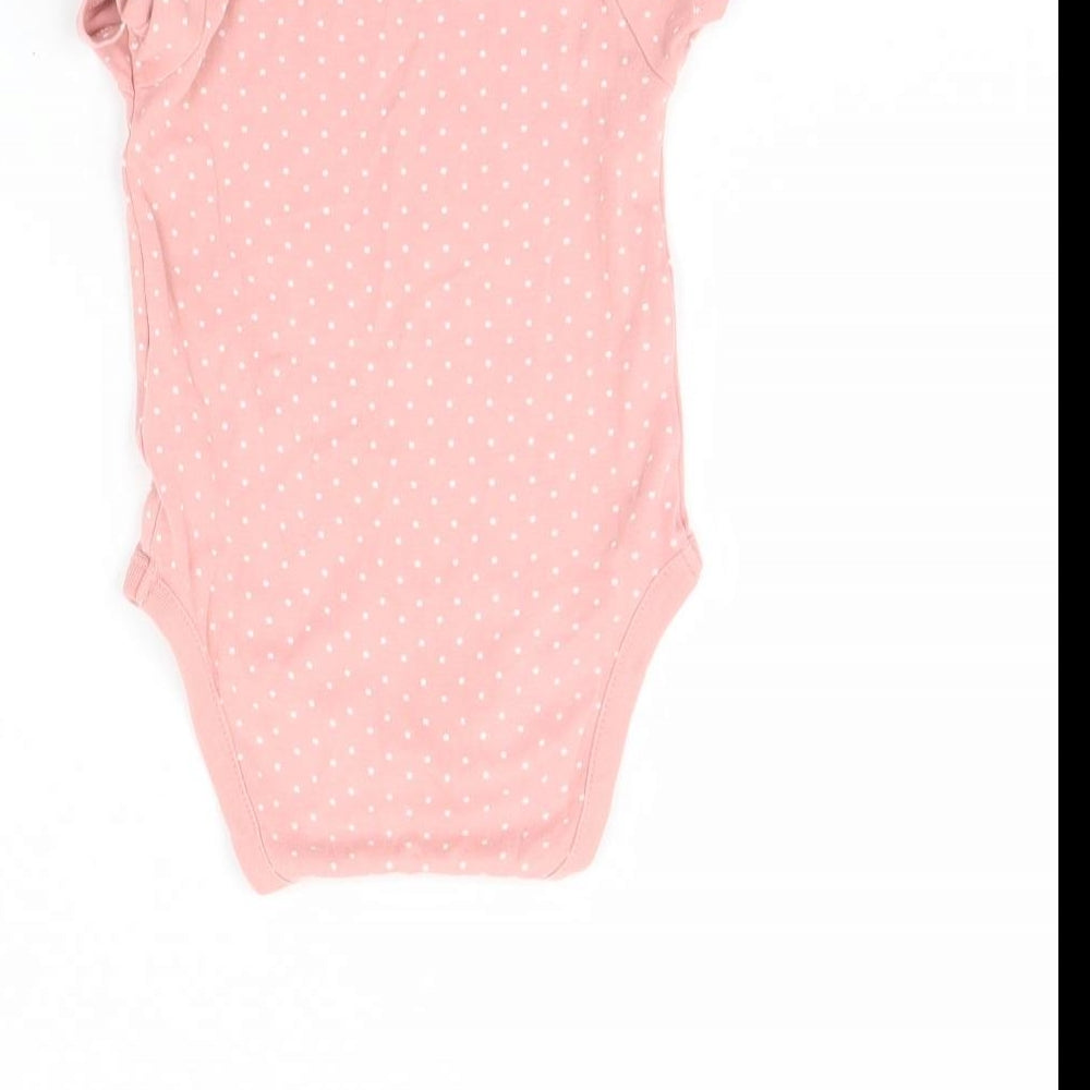 NEXT Girls Pink Polka Dot Babygrow One-Piece Size 12 Months
