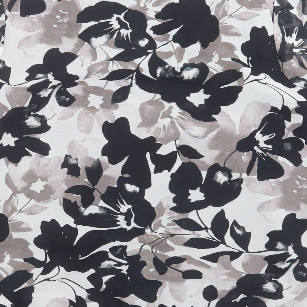 Anthology Womens Black Floral Basic Blouse Size 12