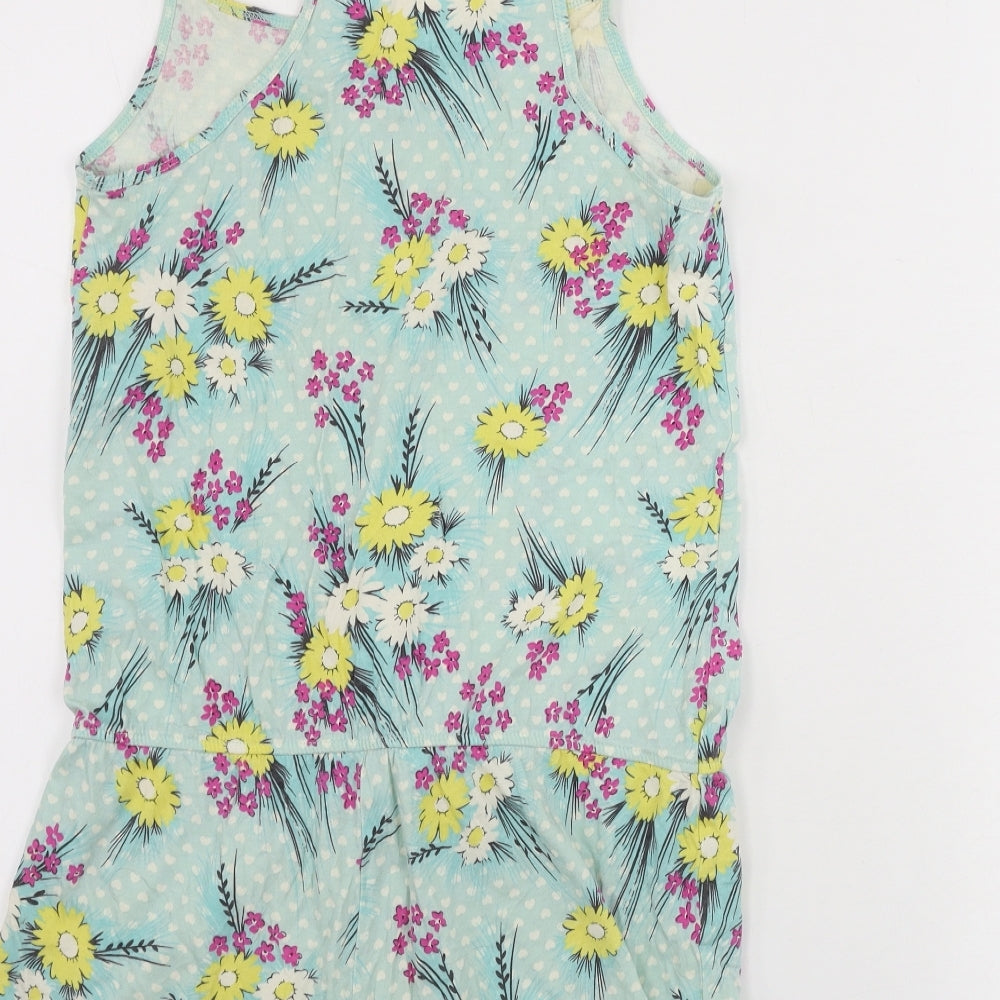 George Girls Green Floral Jumpsuit One-Piece Size 10 Years