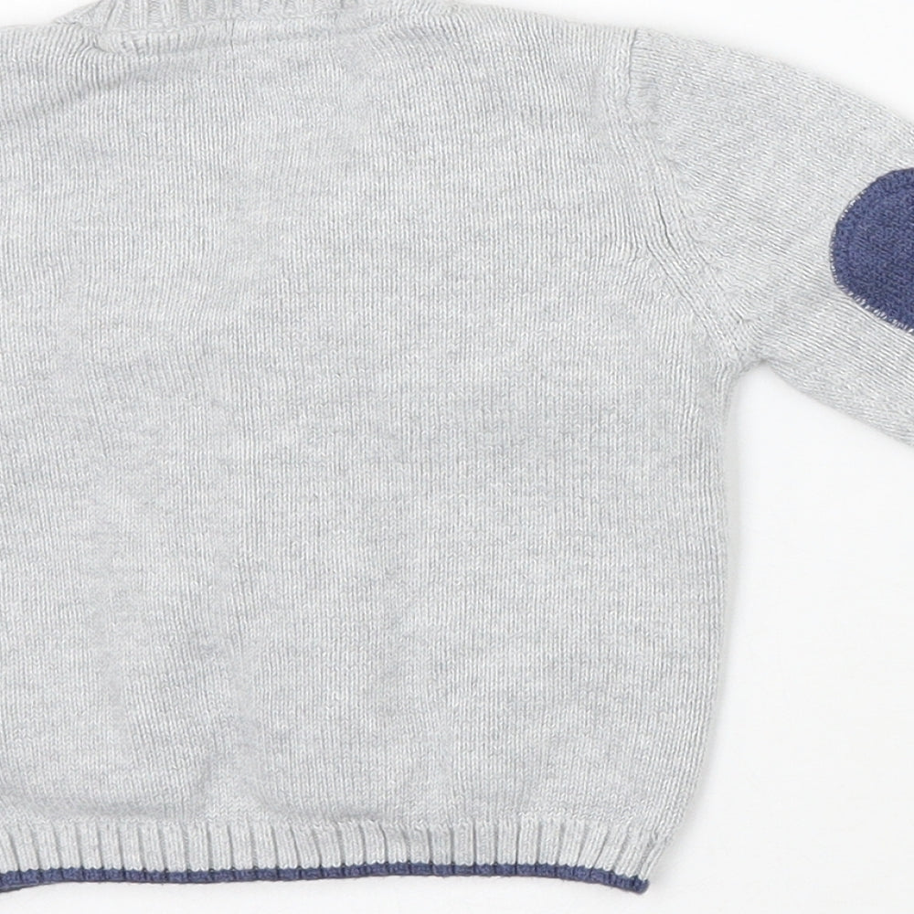 F&F Boys Grey Cardigan Jumper Size 3-6 Months