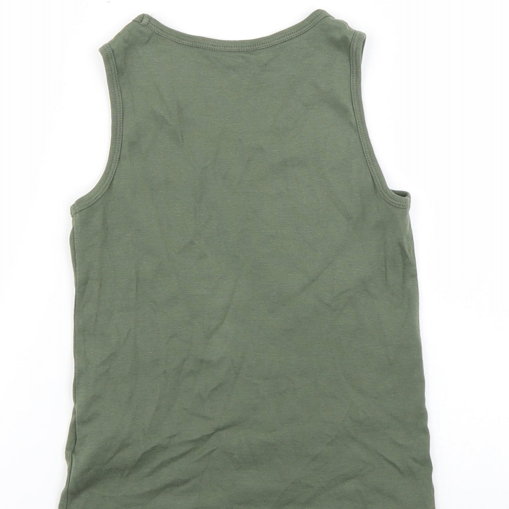 H&M Boys Green Basic T-Shirt Size 7-8 Years