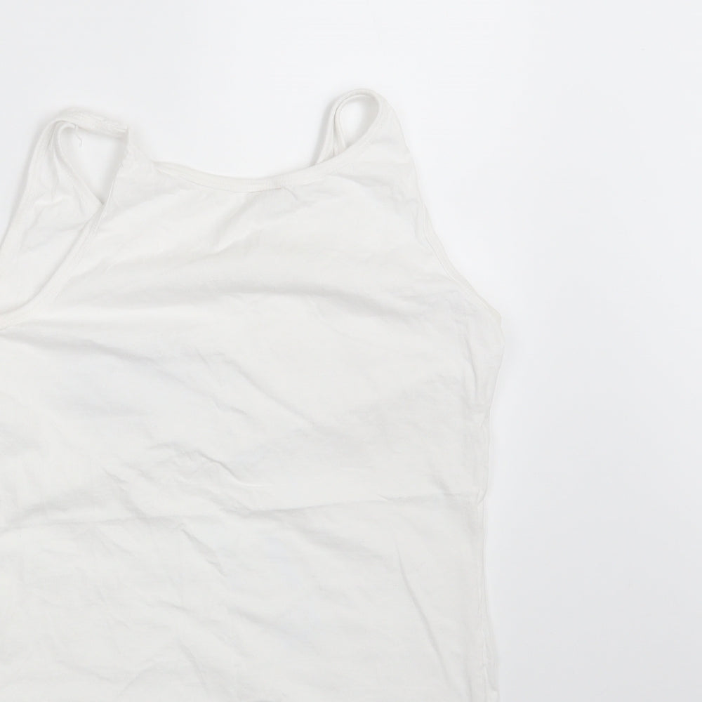 Gildan Womens White Basic Tank Size L
