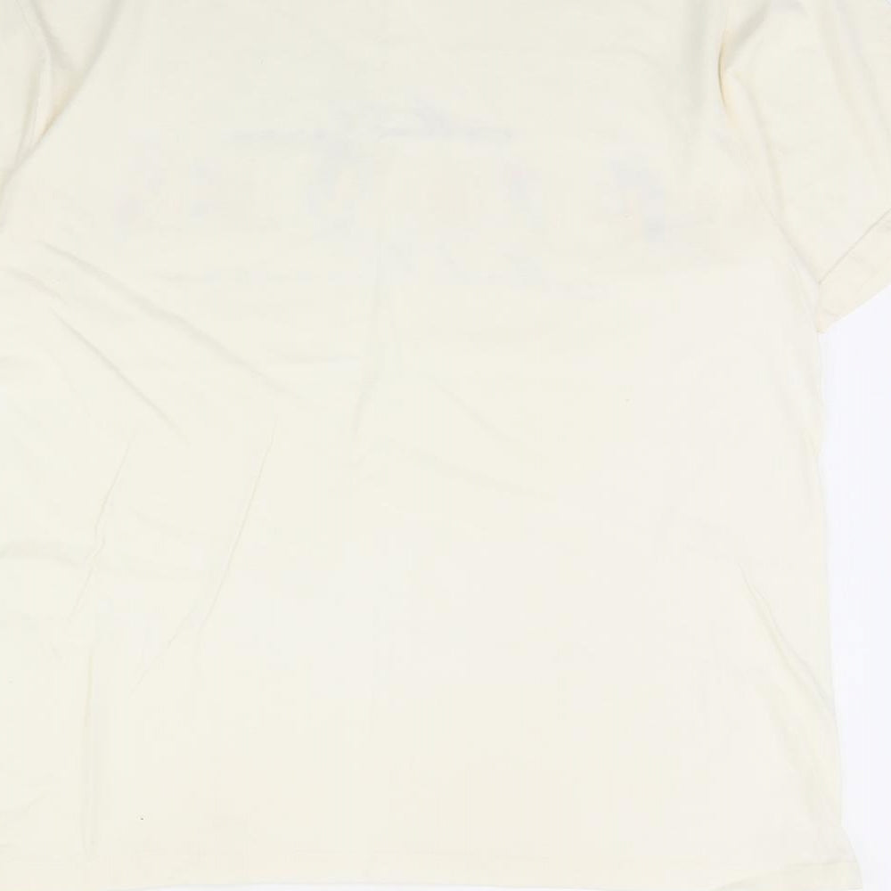 Melo cotton Womens Ivory Basic T-Shirt Size L - Marlloca