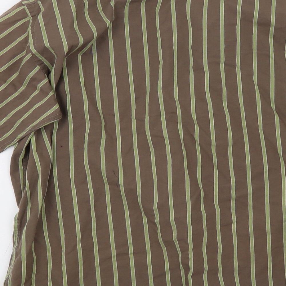 redford Mens Grey Striped Polo Size L